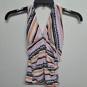 Anne Cole Women's Keyhole Halter Tankini Swim Top Multicolor Size‎ M